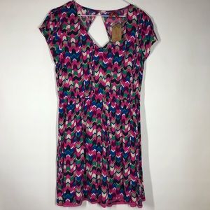 Red Camel Dress summer bright empire waist LARGE